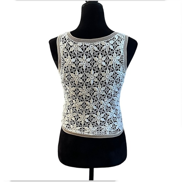 Nougat London Crochet Cropped Tank Vest Boho 2 - Picture 4 of 9